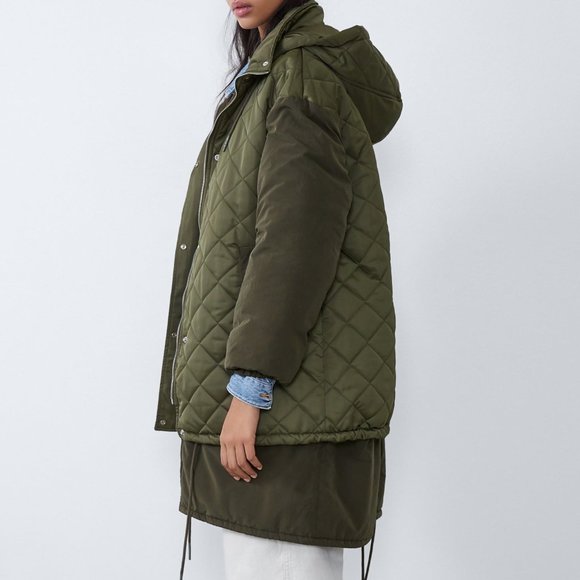 Zara Contrasting Oversized Long Puffer Jacket - Picture 2 of 5